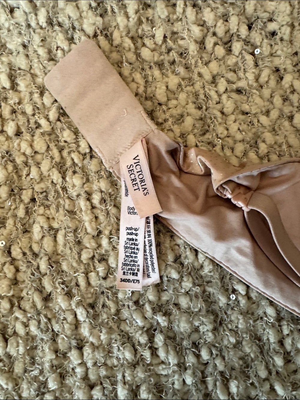 Victoria’s Secret Body Push-up bra- Nude Pink with gold hearts 34DD - Picture 2 of 5